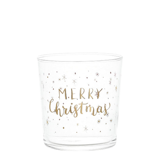 Bicchiere Con Scritta "Merry Christmas"